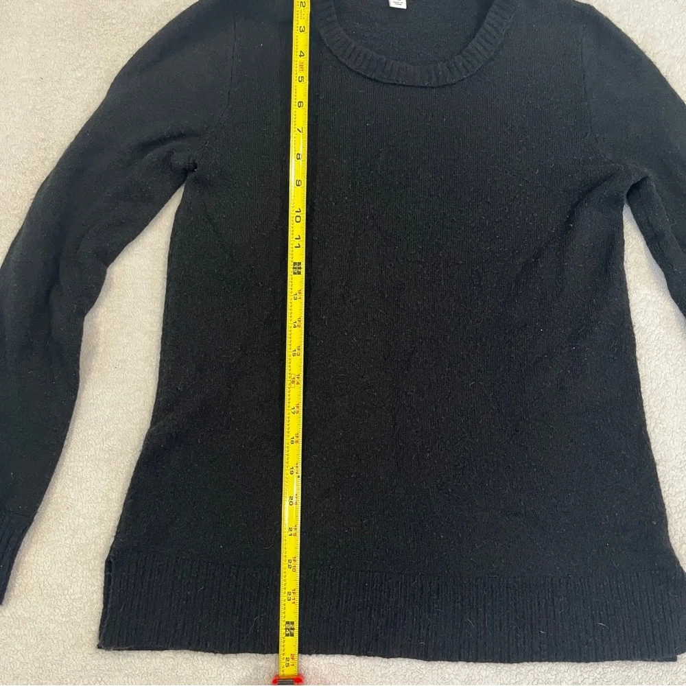 J. CREW Womens XS Crewneck Black Wool Blend Sweater Classic